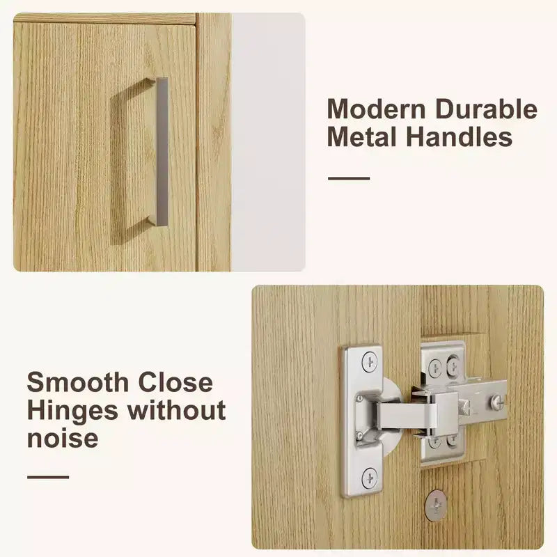 Meuble-lavabo de salle de bain moderne peu encombrant avec vasque - Meuble autonome en bois de 40 cm, poignée en métal, style rustique, montage facile