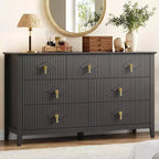 54 Wide Modern 7-Drawer Dresser with Metal Handles, Wooden Chest of Drawers & Storage Organizer for Bedroom, Living Room & Entryway