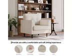 Fauteuil d'appoint ergonomique en lin de 38 pouces de large, fauteuil moderne une place avec mousse haute densité et accoudoirs larges pour le salon, le bureau et la chambre à coucher