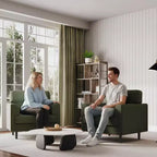 Fauteuil d'appoint ergonomique en lin de 38 pouces de large, fauteuil moderne une place avec mousse haute densité et accoudoirs larges pour le salon, le bureau et la chambre à coucher