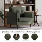 Fauteuil d'appoint ergonomique en lin de 38 pouces de large, fauteuil moderne une place avec mousse haute densité et accoudoirs larges pour le salon, le bureau et la chambre à coucher