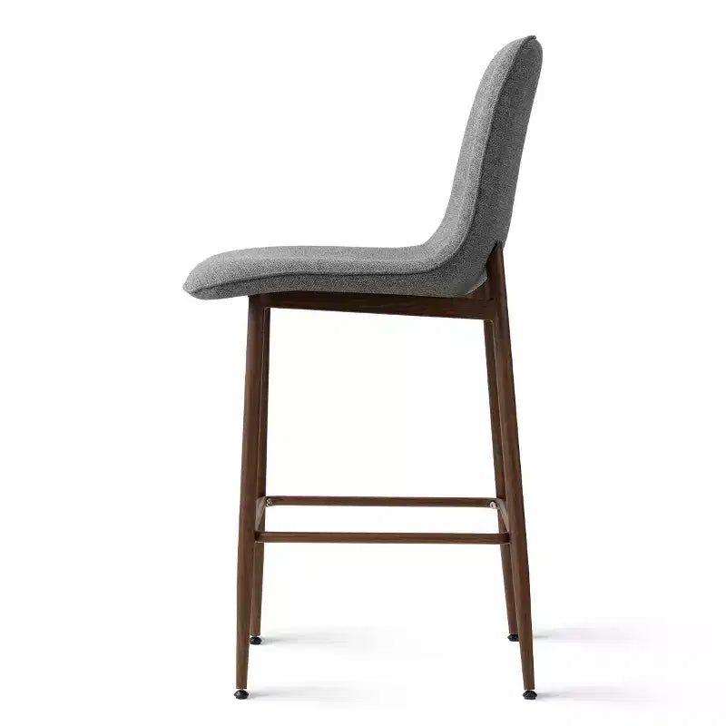 Lot de 3 tabourets de bar hauteur comptoir, tabourets d'îlot de cuisine rembourrés de 65 cm avec pieds en métal, chaises de bar à dossier incurvé pour salle à manger-Panipeachy