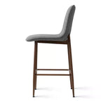 Lot de 3 tabourets de bar hauteur comptoir, tabourets d'îlot de cuisine rembourrés de 65 cm avec pieds en métal, chaises de bar à dossier incurvé pour salle à manger-Panipeachy