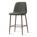 Lot de 3 tabourets de bar hauteur comptoir, tabourets d'îlot de cuisine rembourrés de 65 cm avec pieds en métal, chaises de bar à dossier incurvé pour salle à manger-Panipeachy