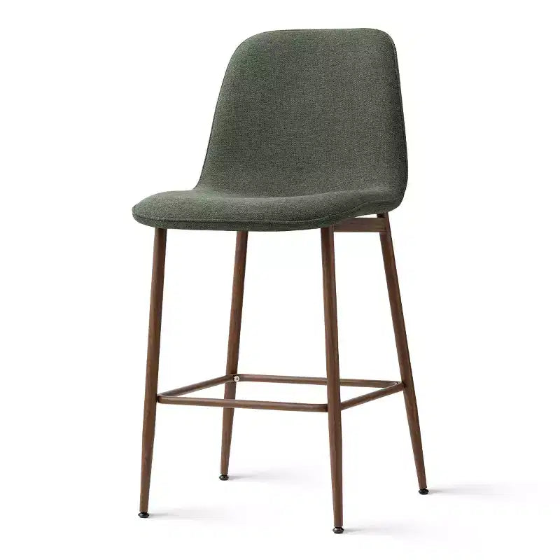 Lot de 3 tabourets de bar hauteur comptoir, tabourets d'îlot de cuisine rembourrés de 65 cm avec pieds en métal, chaises de bar à dossier incurvé pour salle à manger-Panipeachy