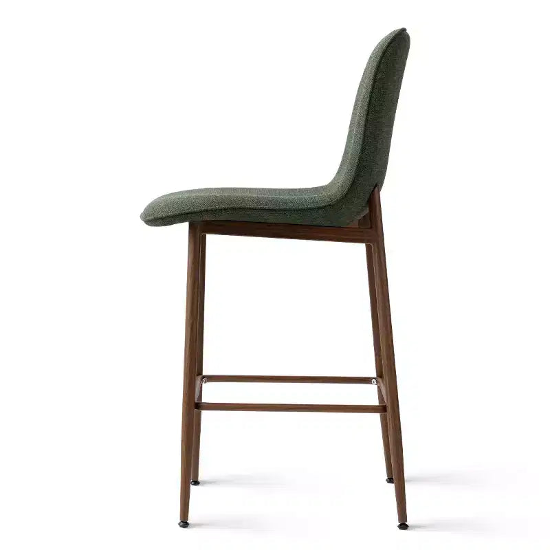 Lot de 3 tabourets de bar hauteur comptoir, tabourets d'îlot de cuisine rembourrés de 65 cm avec pieds en métal, chaises de bar à dossier incurvé pour salle à manger-Panipeachy