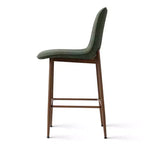 Lot de 3 tabourets de bar hauteur comptoir, tabourets d'îlot de cuisine rembourrés de 65 cm avec pieds en métal, chaises de bar à dossier incurvé pour salle à manger-Panipeachy