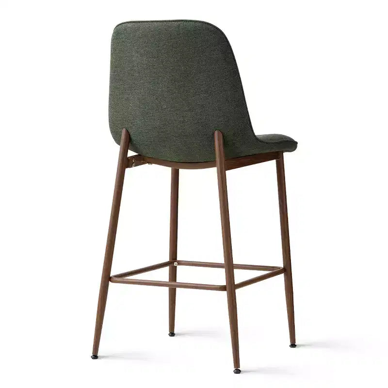 Lot de 3 tabourets de bar hauteur comptoir, tabourets d'îlot de cuisine rembourrés de 65 cm avec pieds en métal, chaises de bar à dossier incurvé pour salle à manger-Panipeachy