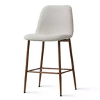 Lot de 3 tabourets de bar hauteur comptoir, tabourets d'îlot de cuisine rembourrés de 65 cm avec pieds en métal, chaises de bar à dossier incurvé pour salle à manger-Panipeachy
