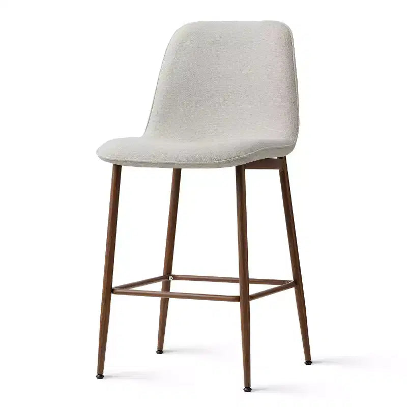 Lot de 3 tabourets de bar hauteur comptoir, tabourets d'îlot de cuisine rembourrés de 65 cm avec pieds en métal, chaises de bar à dossier incurvé pour salle à manger-Panipeachy