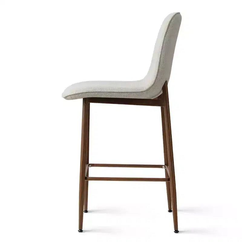 Lot de 3 tabourets de bar hauteur comptoir, tabourets d'îlot de cuisine rembourrés de 65 cm avec pieds en métal, chaises de bar à dossier incurvé pour salle à manger-Panipeachy