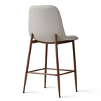 Lot de 3 tabourets de bar hauteur comptoir, tabourets d'îlot de cuisine rembourrés de 65 cm avec pieds en métal, chaises de bar à dossier incurvé pour salle à manger-Panipeachy