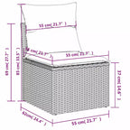 vidaXL 7 Piece Garden Sofa Set with Cushions Grey Poly Rattan
