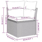 vidaXL 7 Piece Garden Sofa Set with Cushions Grey Poly Rattan