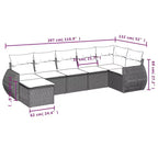 vidaXL 7 Piece Garden Sofa Set with Cushions Grey Poly Rattan