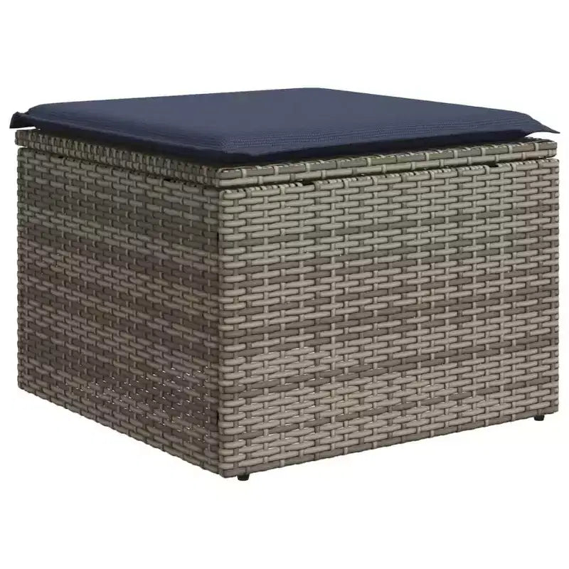 vidaXL 7 Piece Garden Sofa Set with Cushions Grey Poly Rattan