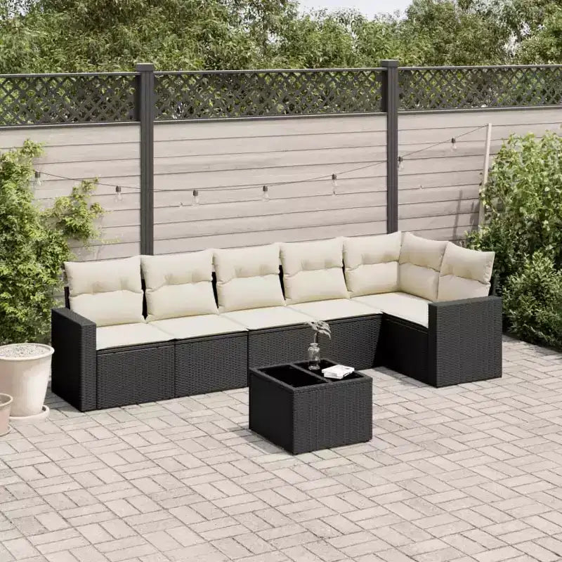 vidaXL Salon de jardin noir et crème