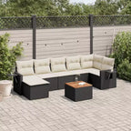 vidaXL Garden Sofa Set Black PE rattan Medium Modular Garden Sofa Set