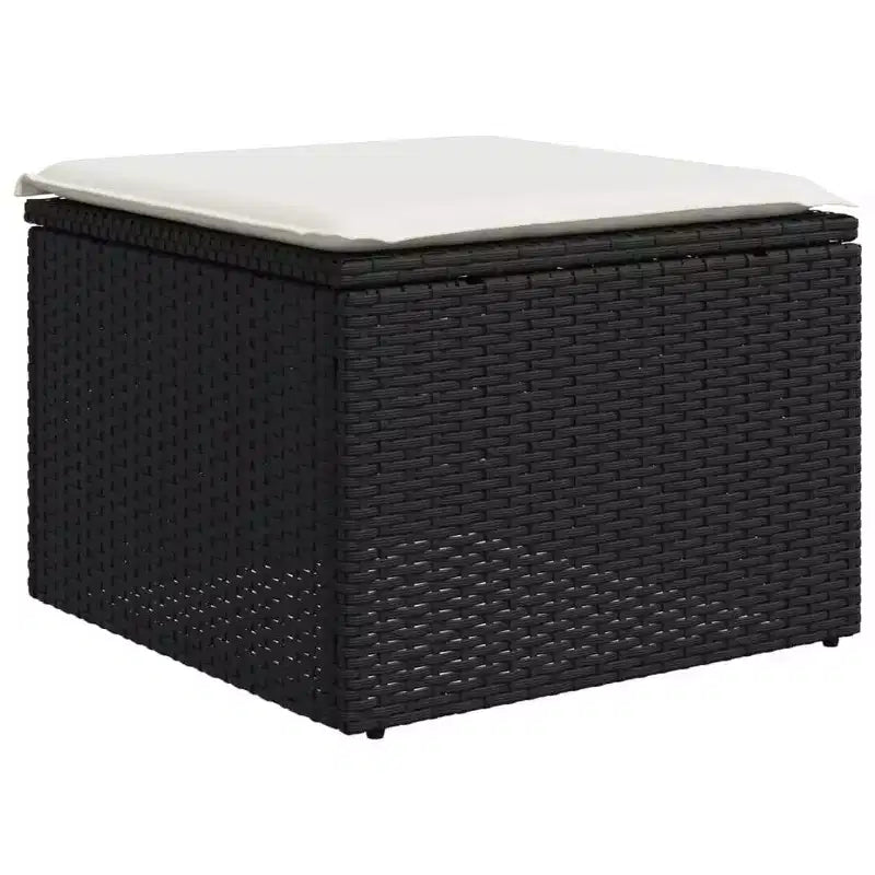 vidaXL Garden Sofa Set Black PE rattan Medium Modular Garden Sofa Set