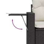 vidaXL Garden Sofa Set Black PE rattan Medium Modular Garden Sofa Set