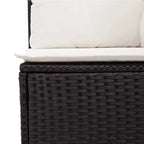 vidaXL Garden Sofa Set Black PE rattan Medium Modular Garden Sofa Set