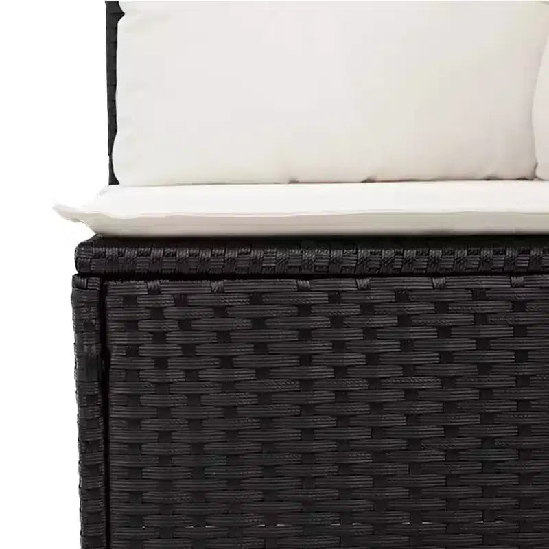 vidaXL Garden Sofa Set Black PE rattan Medium Modular Garden Sofa Set