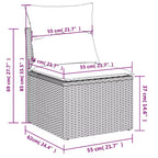 vidaXL Garden Sofa Set Black PE rattan Medium Modular Garden Sofa Set