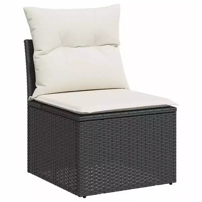 vidaXL Salon de jardin noir en résine tressée Grand salon de jardin modulable