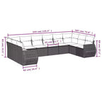 vidaXL Ensemble de canapés de jardin coussins noirs avec housses blanc crème