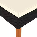 vidaXL Repose-pieds noir en rotin PE Pieds modulaires de taille moyenne Repose-pieds carré