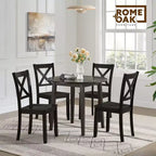 ROME + OAK Hinged Drop Leaf Dining Table Round Tabletop