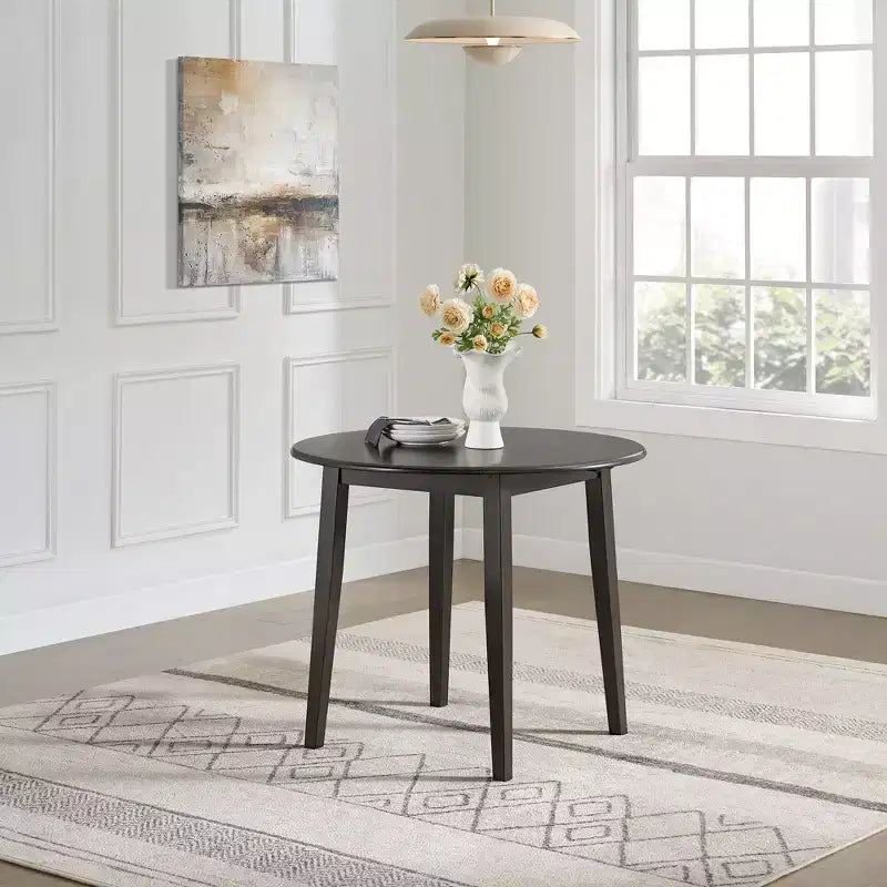 ROME + OAK Hinged Drop Leaf Dining Table Round Tabletop
