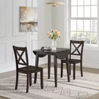ROME + OAK Hinged Drop Leaf Dining Table Round Tabletop