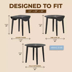 ROME + OAK Hinged Drop Leaf Dining Table Round Tabletop