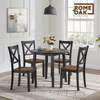 ROME + OAK Hinged Drop Leaf Dining Table Round Tabletop