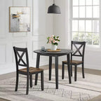 ROME + OAK Hinged Drop Leaf Dining Table Round Tabletop