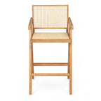 Christopher Knight Home Kelly Modern Minimalist Rubberwood Bar Stools with Cane Design (Set of 2)