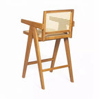 Christopher Knight Home Kelly Modern Minimalist Rubberwood Bar Stools with Cane Design (Set of 2)