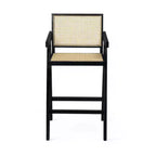 Christopher Knight Home Kelly Modern Minimalist Rubberwood Bar Stools with Cane Design (Set of 2)