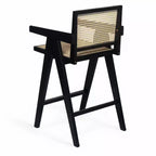Christopher Knight Home Kelly Modern Minimalist Rubberwood Bar Stools with Cane Design (Set of 2)
