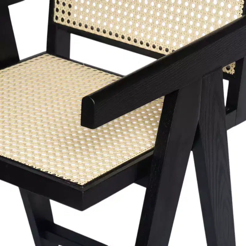 Christopher Knight Home Kelly Modern Minimalist Rubberwood Bar Stools with Cane Design (Set of 2)