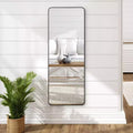 Americanflat 21x58 Full Length Mirror with Stand - Black - Premium Home Decor Style - Shatter-Resistant Glass - Elegant Modern Design - Modern