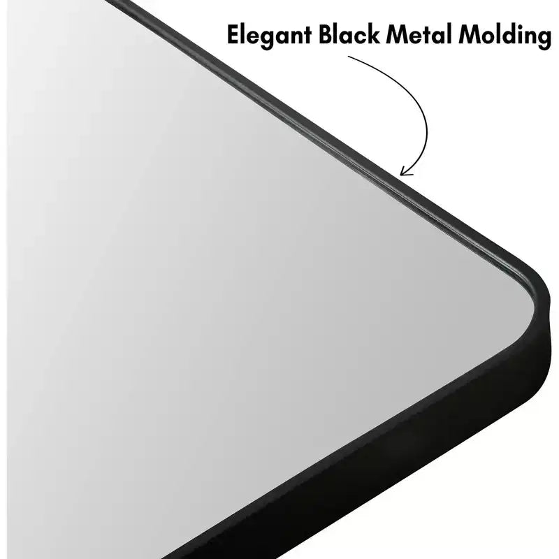 Miroir sur pied 53x147 cm Americanflat – Noir – Décoration d'intérieur haut de gamme – Verre incassable – Design moderne et élégant – Moderne