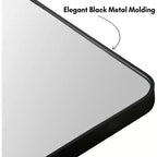 Miroir sur pied 53x147 cm Americanflat – Noir – Décoration d'intérieur haut de gamme – Verre incassable – Design moderne et élégant – Moderne
