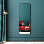 Miroir sur pied 53x147 cm Americanflat – Noir – Décoration d'intérieur haut de gamme – Verre incassable – Design moderne et élégant – Moderne