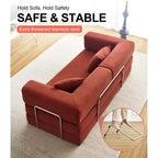 MooxvMoo 79 Modular Sectional Sofa Bed Convertible, Pudding Floor Sofa, Compression Sleeper for Living Room Bedroom, Orange