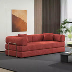 MooxvMoo 79 Modular Sectional Sofa Bed Convertible, Pudding Floor Sofa, Compression Sleeper for Living Room Bedroom, Orange