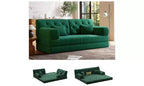 MooxvMoo 79 Modular Sectional Sofa Bed Convertible, Pudding Floor Sofa, Compression Sleeper for Living Room Bedroom, Dark Green