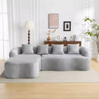 GDFStudio Belmont 104 Full Compression L-Shape Modular Chenille Upholstered Sectional Sofa