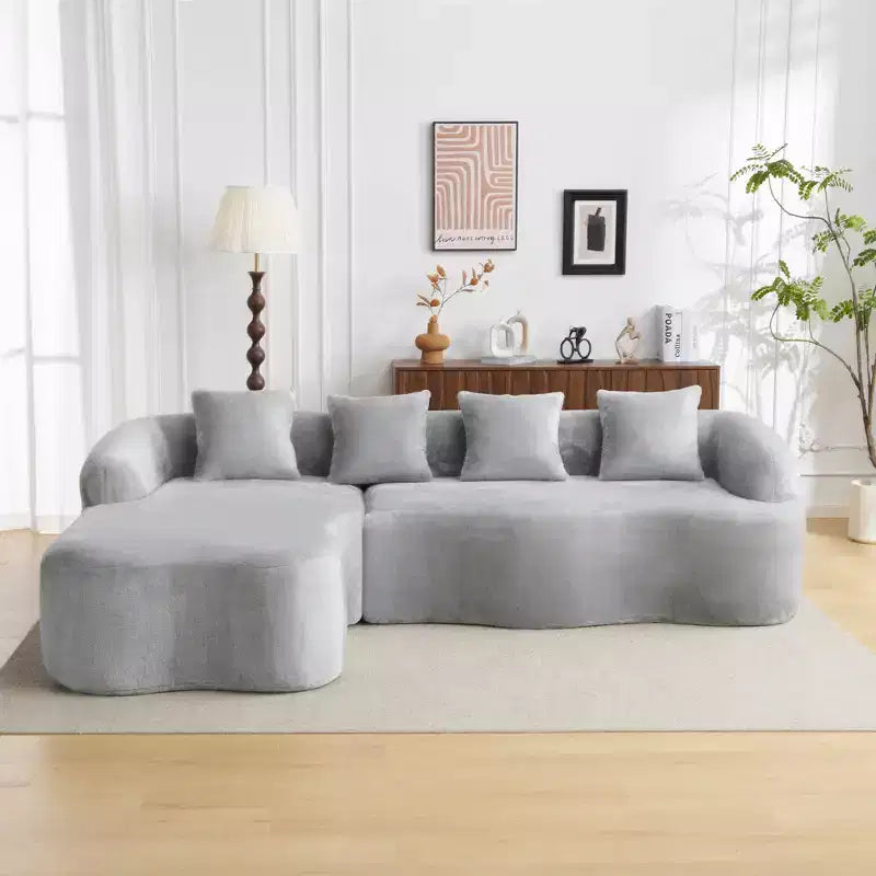 GDFStudio Belmont 104 Full Compression L-Shape Modular Chenille Upholstered Sectional Sofa